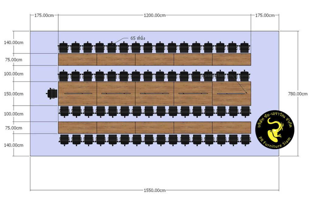 โต๊ะประชุมไม้สักขนาดใหญ่ พร้อมติดตั้งให้มหาวิทยาลัย